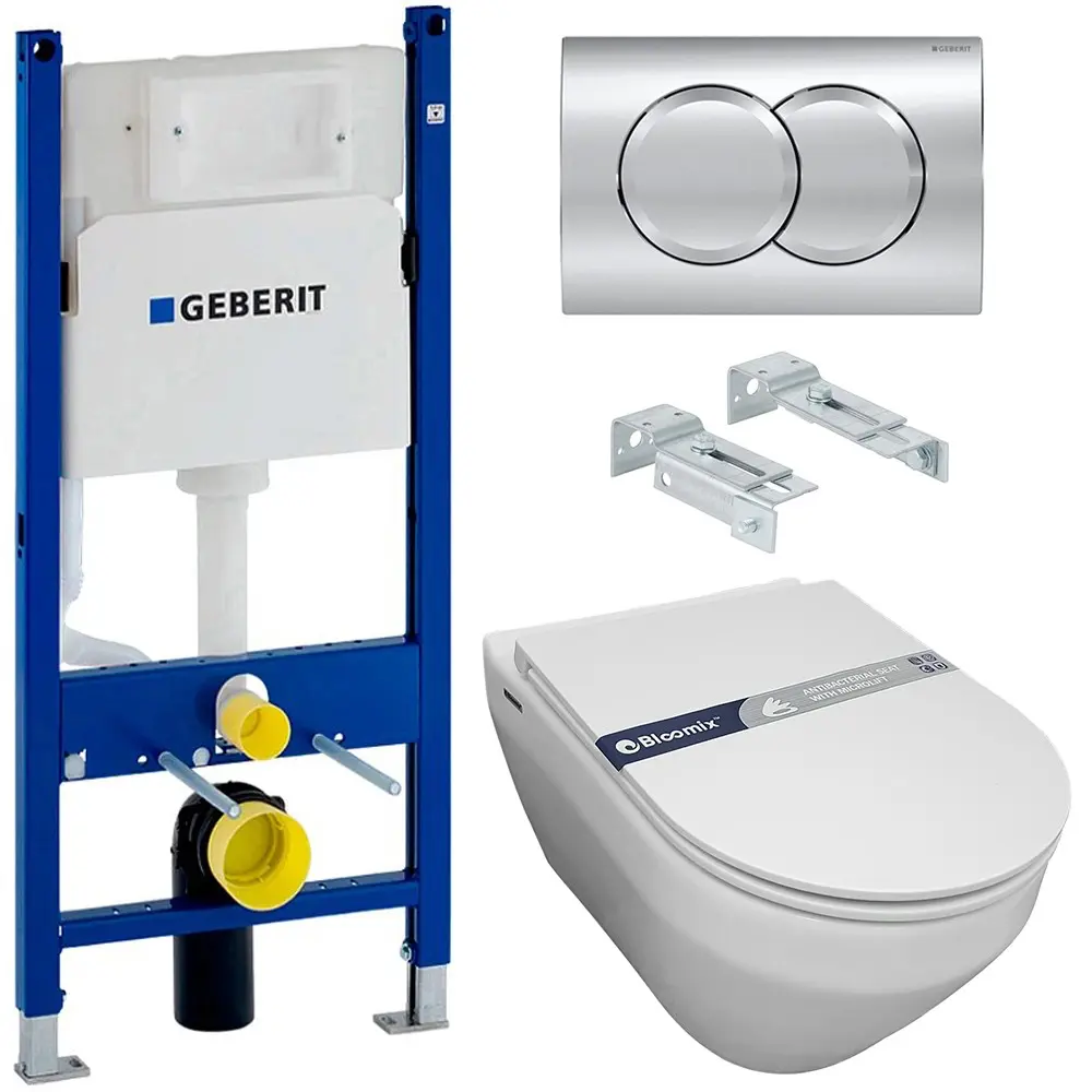 Фото Комплект инсталляция с унитазом Bloomix 458.149.21.1 MS-182177 цвет белый