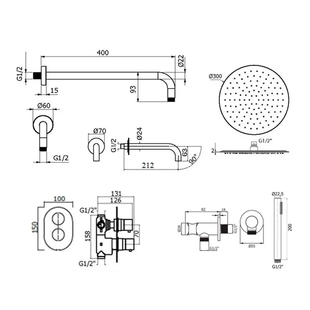 Фото 6 Комплект смесителей для душа Plumberia Selection KITXOT19CR60KING, Хром Фото 6 Комплект смесителей для душа Plumberia Selection KITXOT19CR60KING, Хром