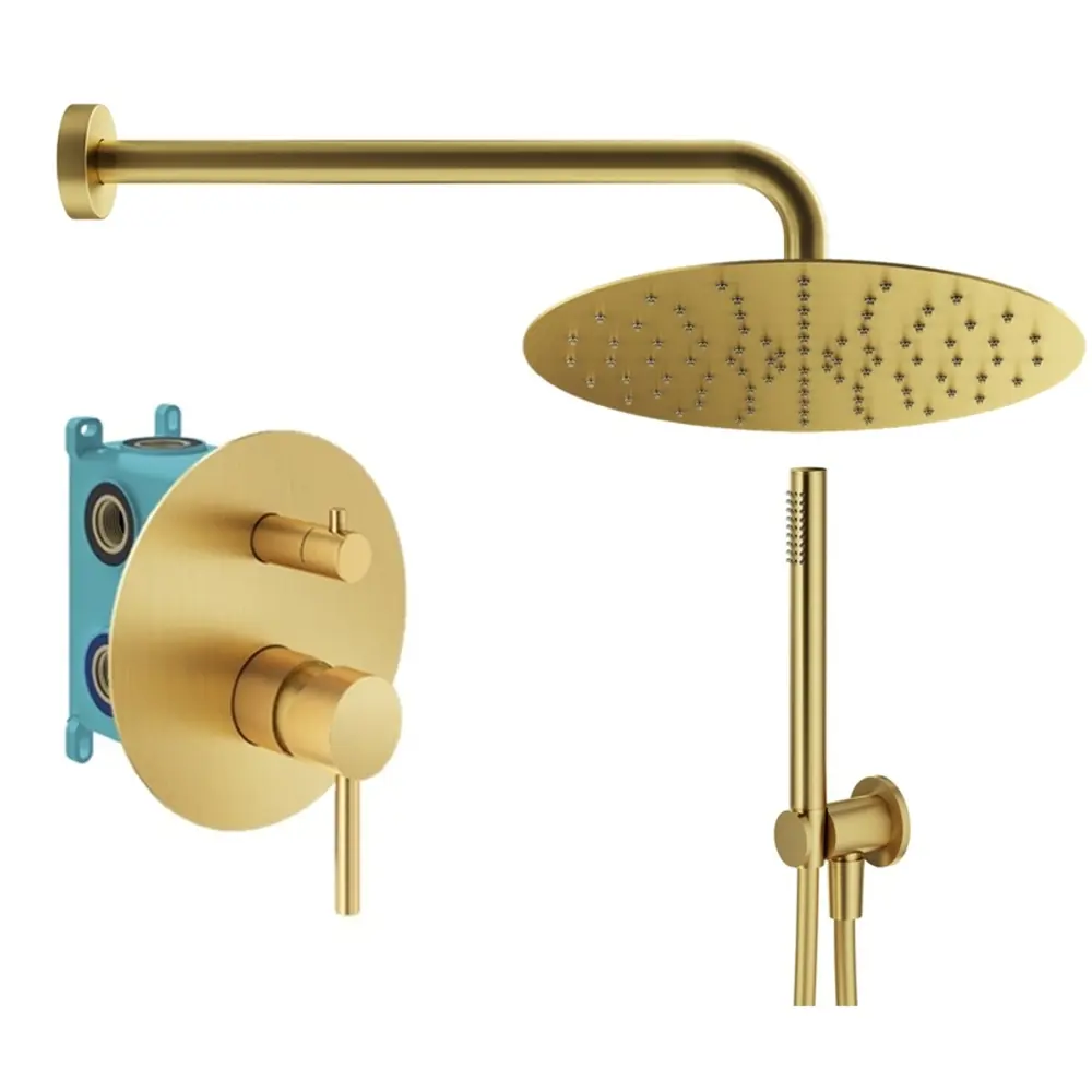 Фото Комплект смесителей для душа Plumberia Selection KITXO18OB, золото брашированное Фото Комплект смесителей для душа Plumberia Selection KITXO18OB, золото брашированное