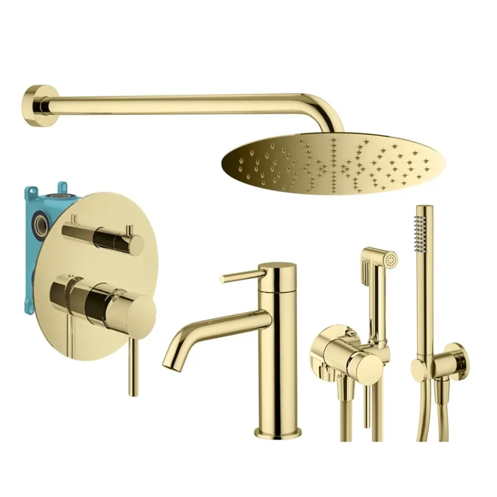 Фото Комплект смесителей для душа Plumberia Selection KITZXO18OR53, золото 24К Фото Комплект смесителей для душа Plumberia Selection KITZXO18OR53, золото 24К