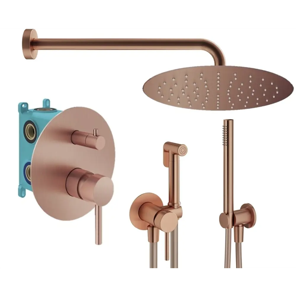 Фото Комплект смесителей для душа Plumberia Selection KITZXO18RS, медь брашированная Фото Комплект смесителей для душа Plumberia Selection KITZXO18RS, медь брашированная
