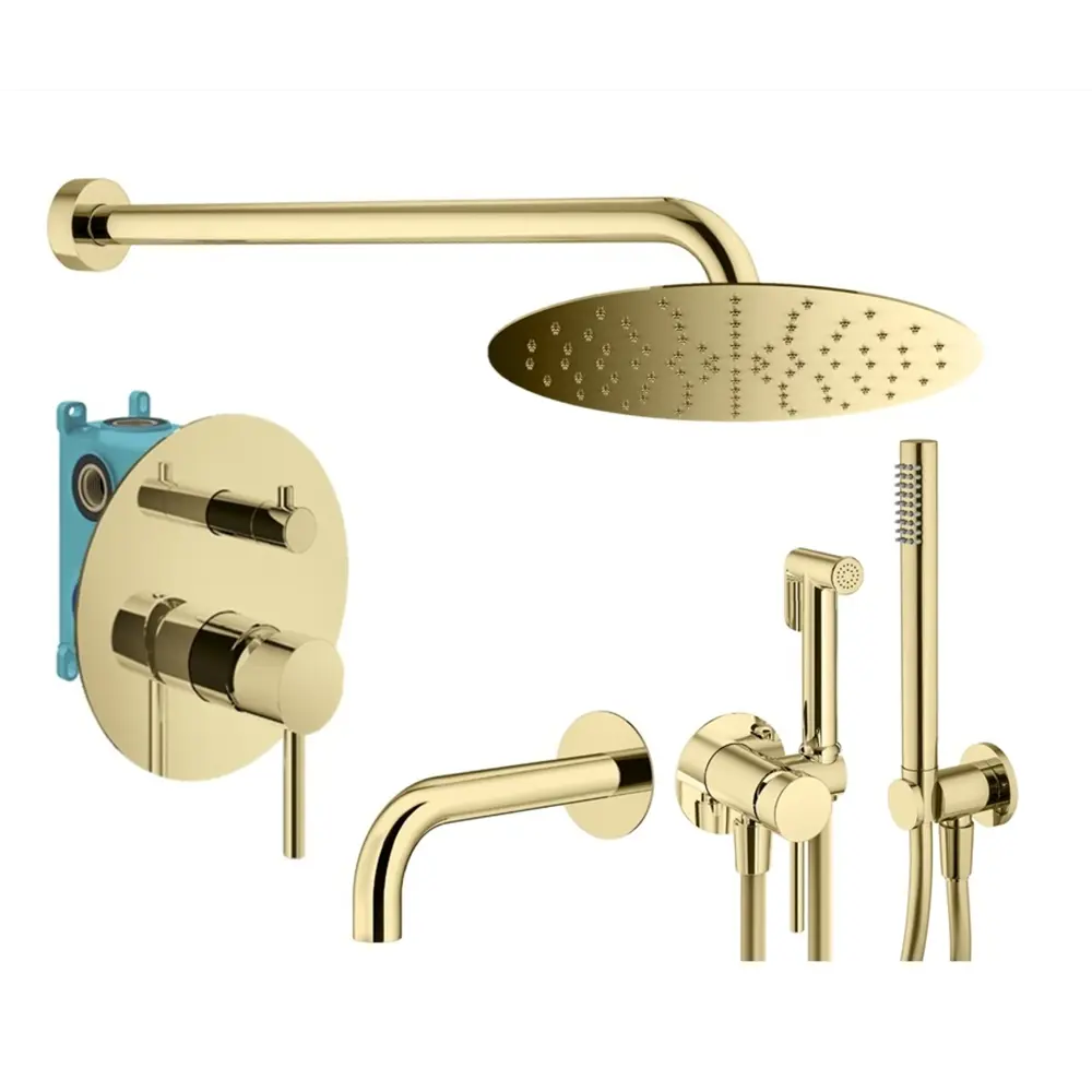 Фото Комплект смесителей для душа Plumberia Selection KITZXO19OR60, золото 24К Фото Комплект смесителей для душа Plumberia Selection KITZXO19OR60, золото 24К