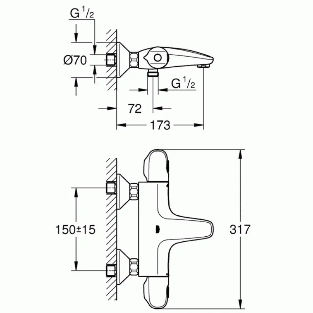 Фото 2 Термостат для ванны GROHE Grohtherm 1000 New 34816003 с изливом, цвет хром Фото 2 Термостат для ванны GROHE Grohtherm 1000 New 34816003 с изливом, цвет хром