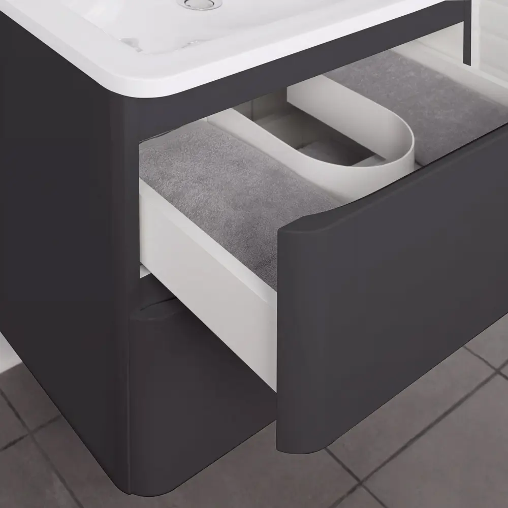 Фото 2 Комплект тумба Итана Roberto 60 597x454x850 подвесная с раковиной Adel 60/Adelina 60 графит CS00090190 Фото 2 Комплект тумба Итана Roberto 60 597x454x850 подвесная с раковиной Adel 60/Adelina 60 графит CS00090190