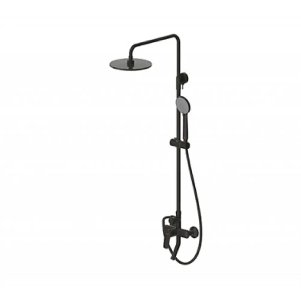 Фото Душевая стойка Bravat Rhein f6429564bw-a-eng встраиваемая 3 режимная цвет черный