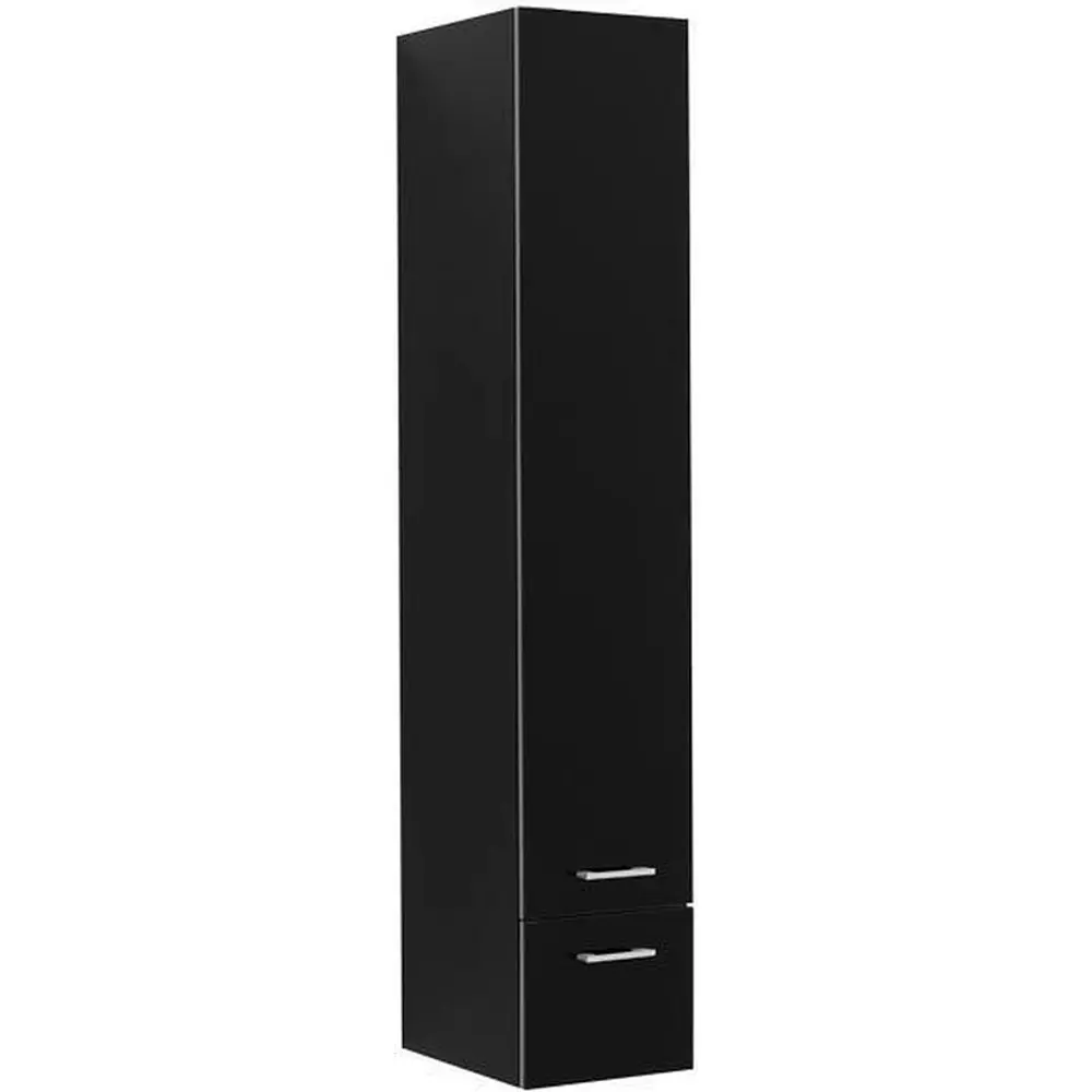 Фото Шкаф-пенал для ванной Aquanet Верона 30 черный (подвесной) Фото Шкаф-пенал для ванной Aquanet Верона 30 черный (подвесной)