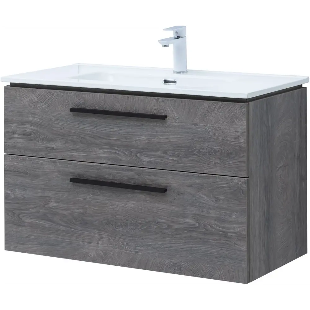 Фото 14 Тумба под раковину Aquanet Nova 00243658 98.40см подвесная цвет дуб рошелье