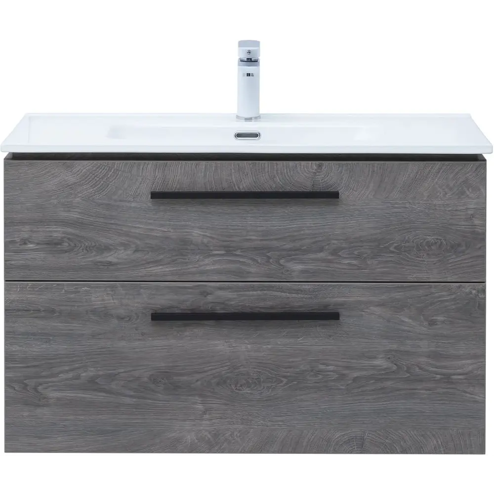 Фото 16 Тумба под раковину Aquanet Nova 00243658 98.40см подвесная цвет дуб рошелье