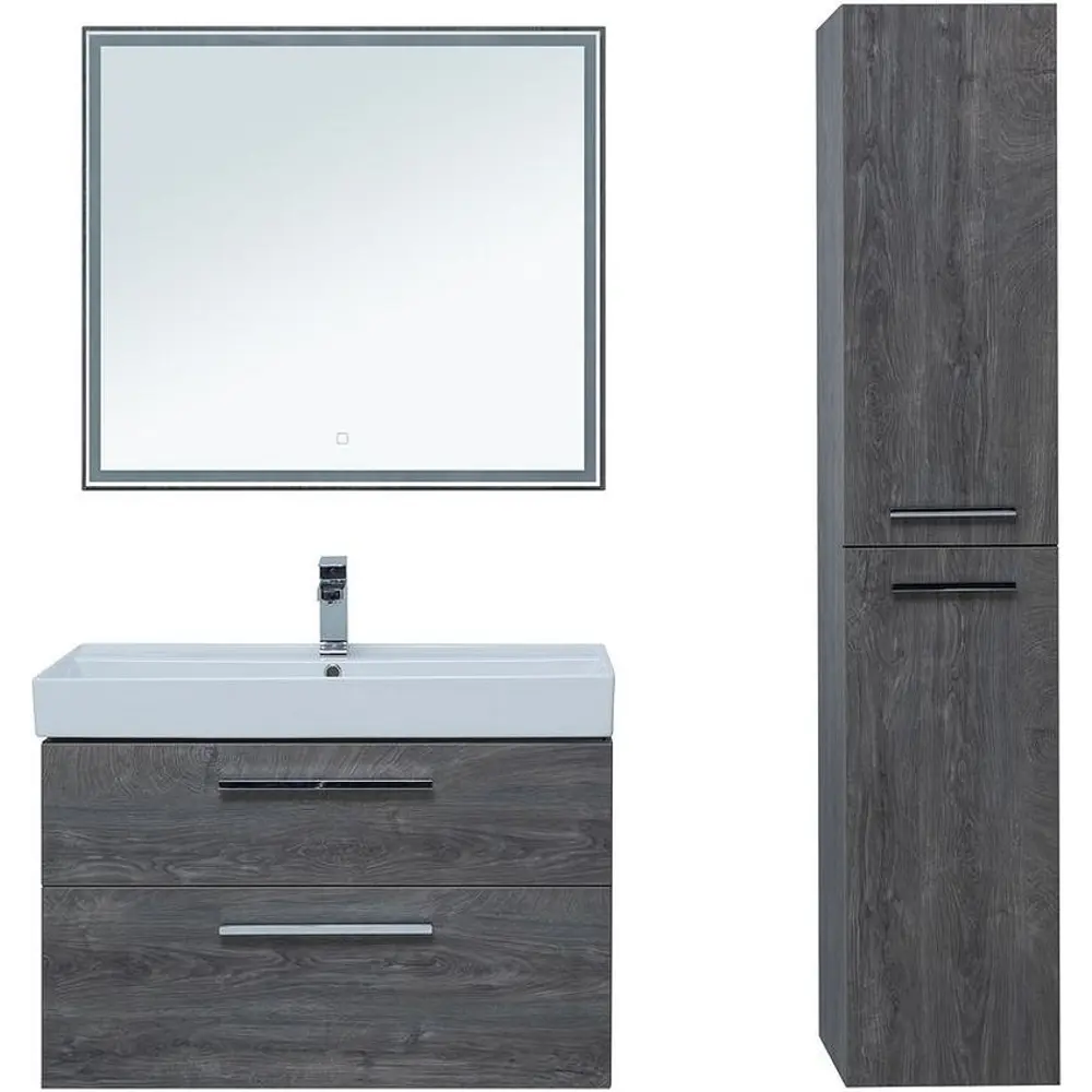 Фото 8 Тумба под раковину Aquanet Nova 00243658 98.40см подвесная цвет дуб рошелье