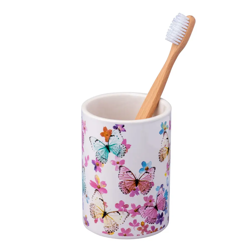 Фото 2 Стакан для зубных щеток Tri International Бабочки 09100 Фото 2 Стакан для зубных щеток Tri International Бабочки 09100