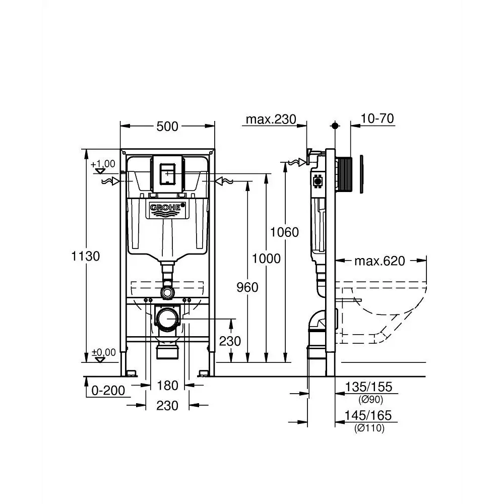 Фото 4 Комплект инсталляция с унитазом Grohe NW0155/S цвет белый Фото 4 Комплект инсталляция с унитазом Grohe NW0155/S цвет белый