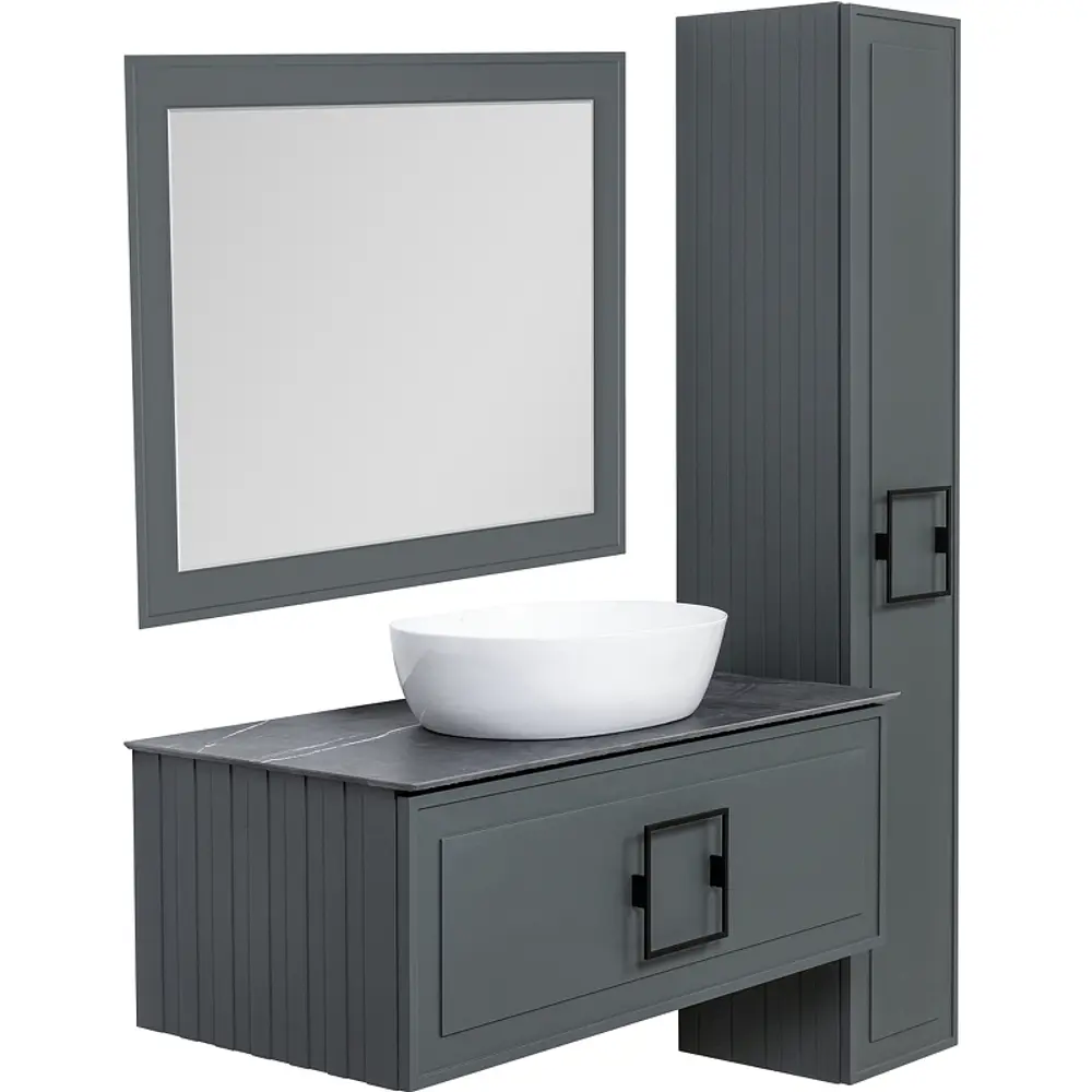Фото 2 Зеркало с подсветкой La Fenice Cubo Grigio 80x60 серо-зелёное Фото 2 Зеркало с подсветкой La Fenice Cubo Grigio 80x60 серо-зелёное