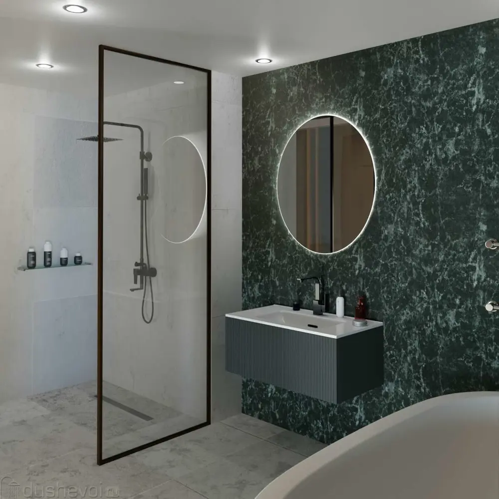 Фото 4 Зеркало с подсветкой La Fenice Terra Grigio 80 серо-зелёное Фото 4 Зеркало с подсветкой La Fenice Terra Grigio 80 серо-зелёное