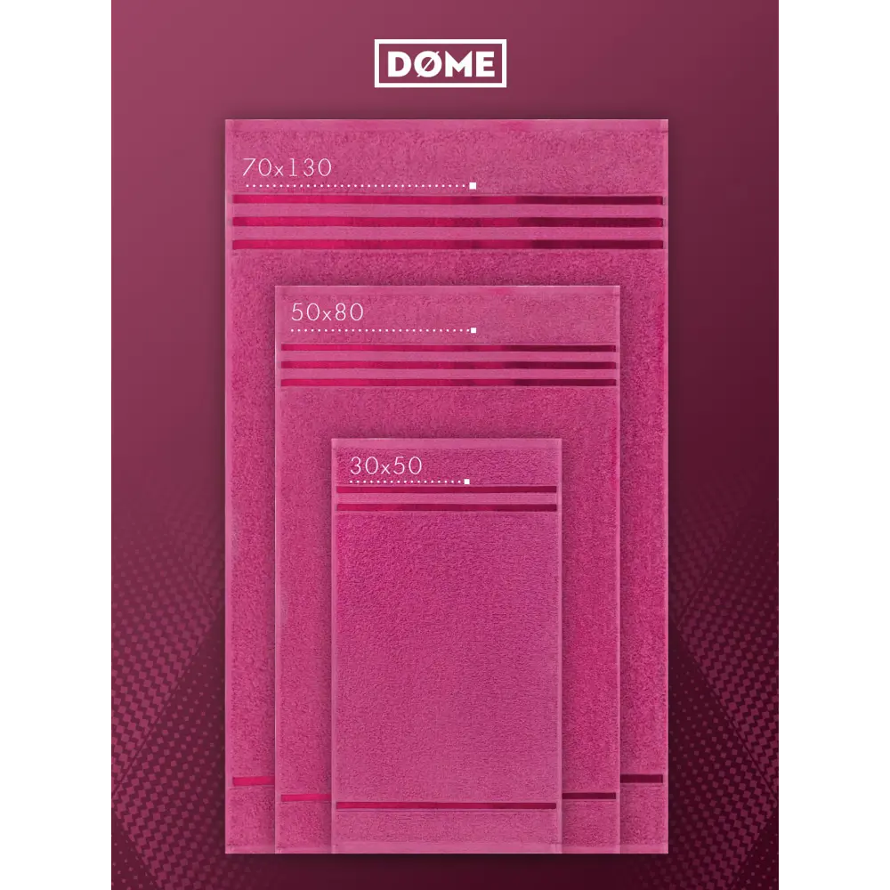 Фото 3 Полотенце Dome dme283702 Harmonika для ванной 30x50 см розовый