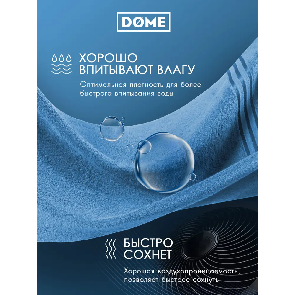 Фото 5 Полотенце Dome dme540588 Harmonika для ванной 30x50 см синий Фото 5 Полотенце Dome dme540588 Harmonika для ванной 30x50 см синий