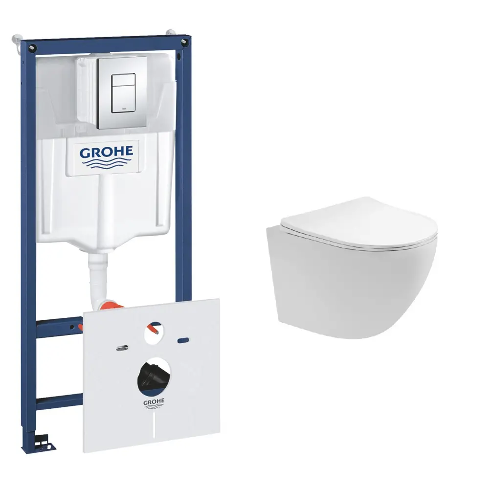 Фото Комплект инсталляция с унитазом Grohe NW0148/S цвет белый Фото Комплект инсталляция с унитазом Grohe NW0148/S цвет белый
