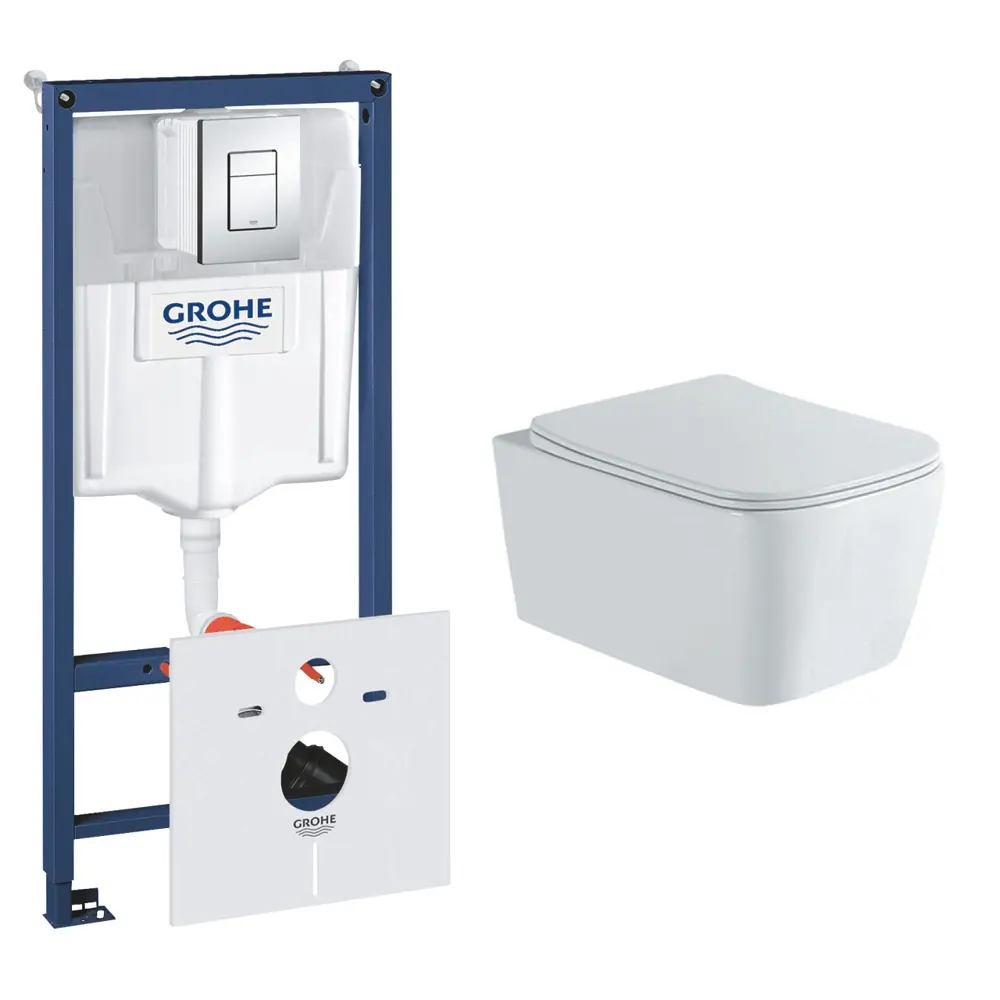 Фото Комплект инсталляция с унитазом Grohe NW0147/S цвет белый Фото Комплект инсталляция с унитазом Grohe NW0147/S цвет белый