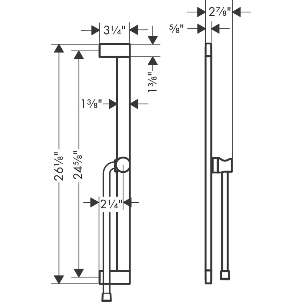 Фото 2 Душевая штанга Hansgrohe 24402700 8.2см цвет белый матовый Фото 2 Душевая штанга Hansgrohe 24402700 8.2см цвет белый матовый