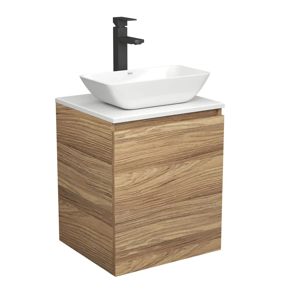 Фото Тумба Bau Dream Blackwood 50 с дверцей SD3023, раковина Spectrum mini 47x24 смеситель для раковины высокий Hotel Black, черный Фото Тумба Bau Dream Blackwood 50 с дверцей SD3023, раковина Spectrum mini 47x24 смеситель для раковины высокий Hotel Black, черный