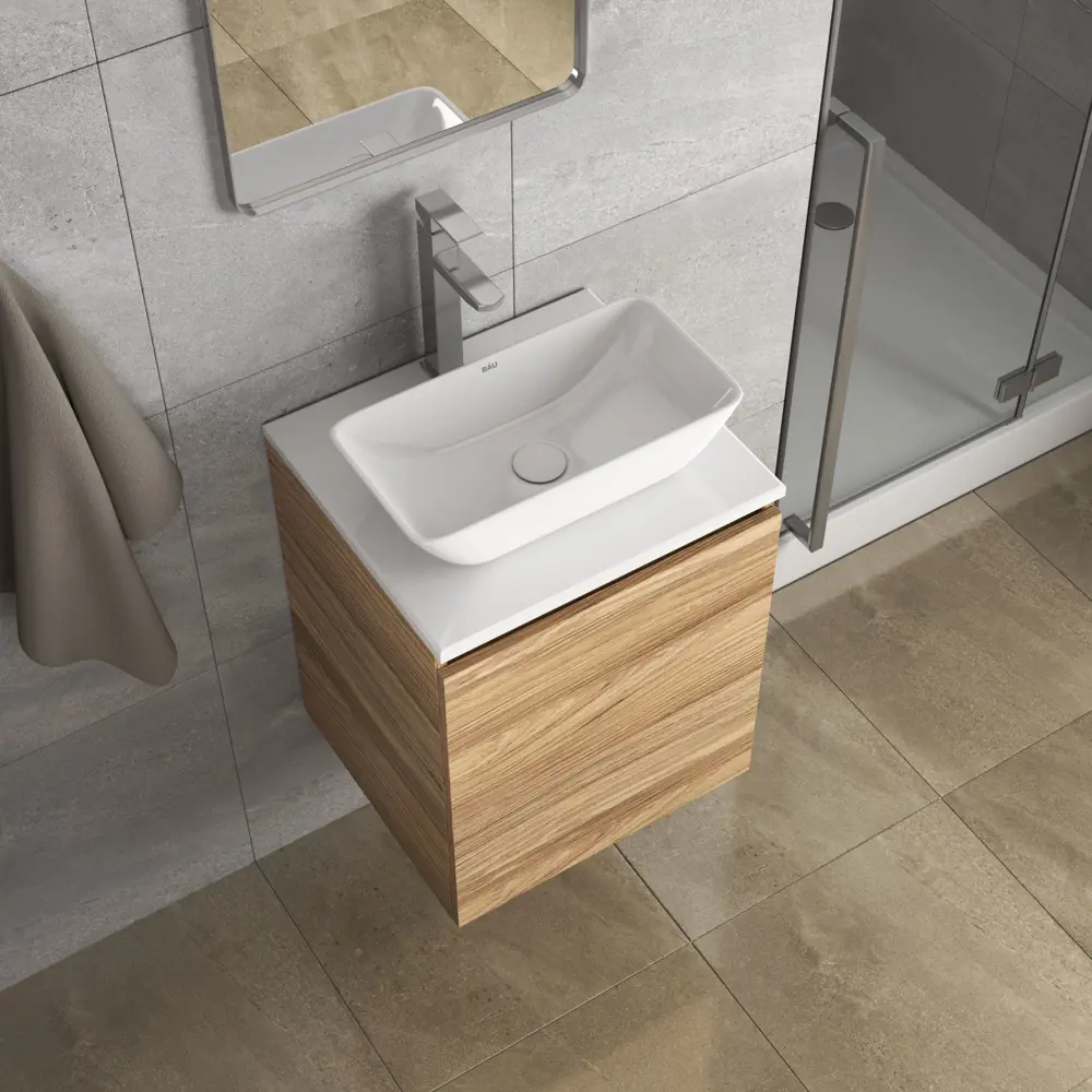Фото 2 Тумба Bau Dream Blackwood 50 с дверцей SD3026, раковина Spectrum mini 47x24 смеситель для раковины высокий Hotel Still, выпуск клик клак, белый Фото 2 Тумба Bau Dream Blackwood 50 с дверцей SD3026, раковина Spectrum mini 47x24 смеситель для раковины высокий Hotel Still, выпуск клик клак, белый
