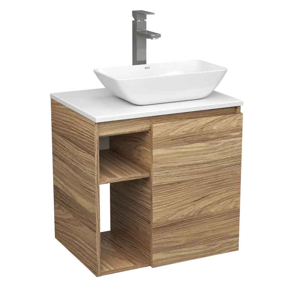 Фото Тумба Bauedge Bau Dream Blackwood 60 правая раковина Spectrum mini 47x24 смеситель для раковины высокий Hotel Still нержавеющая сталь Фото Тумба Bauedge Bau Dream Blackwood 60 правая раковина Spectrum mini 47x24 смеситель для раковины высокий Hotel Still нержавеющая сталь