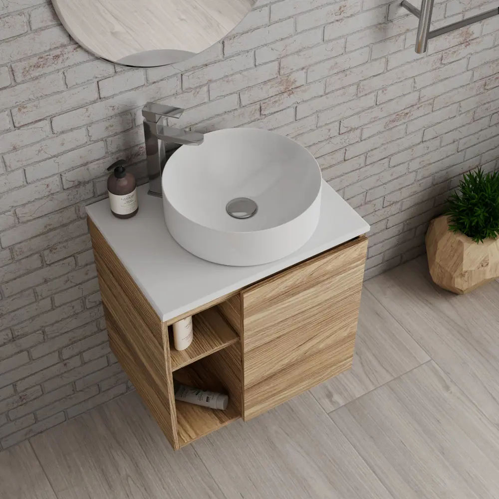 Фото 2 Тумба Bauedge Bau Dream Blackwood 60 правая раковина круглая D41 смеситель для раковины высокий Hotel Still выпуск клик клак хром Фото 2 Тумба Bauedge Bau Dream Blackwood 60 правая раковина круглая D41 смеситель для раковины высокий Hotel Still выпуск клик клак хром