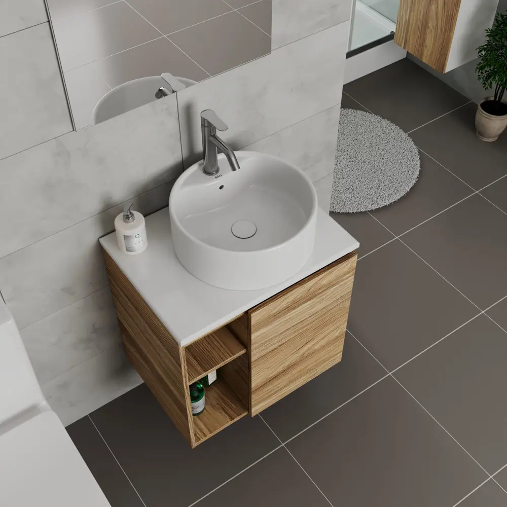 Фото 2 Тумба Bauedge Bau Dream Blackwood 60 правая раковина BAU Element D40 белая смеситель Hotel Dream нерж. сталь выпуск клик клак белый Фото 2 Тумба Bauedge Bau Dream Blackwood 60 правая раковина BAU Element D40 белая смеситель Hotel Dream нерж. сталь выпуск клик клак белый