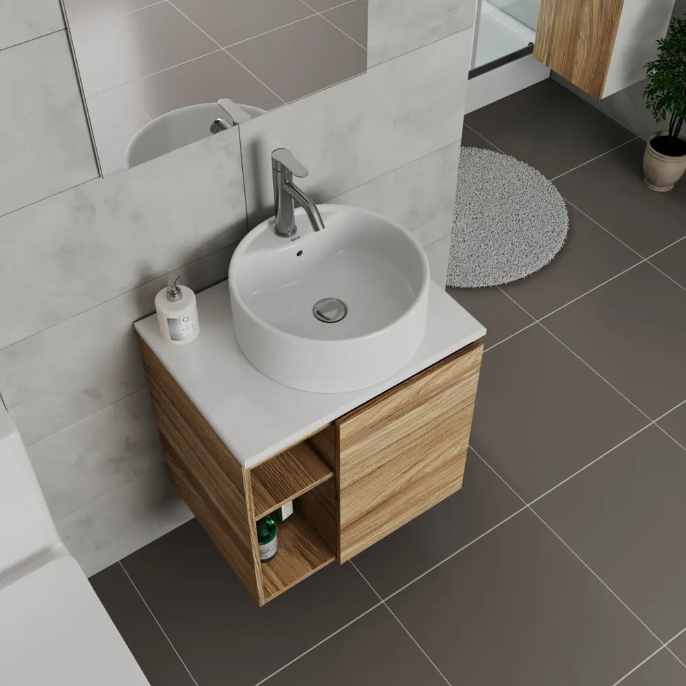 Фото 2 Тумба Bauedge Bau Dream Blackwood 60 правая раковина BAU Element D40 белая смеситель Hotel Dream нерж. сталь выпуск клик клак хром Фото 2 Тумба Bauedge Bau Dream Blackwood 60 правая раковина BAU Element D40 белая смеситель Hotel Dream нерж. сталь выпуск клик клак хром