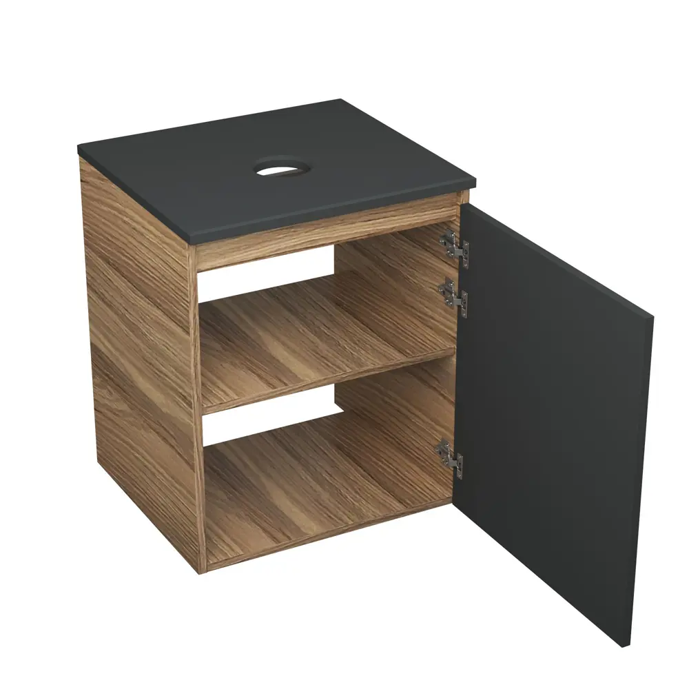 Фото 4 Тумба Bauedge Bau Dream Blackwood 50 графит раковина Spectrum mini 47x24 смеситель для раковины высокий Hotel Still нержавеющая сталь Фото 4 Тумба Bauedge Bau Dream Blackwood 50 графит раковина Spectrum mini 47x24 смеситель для раковины высокий Hotel Still нержавеющая сталь