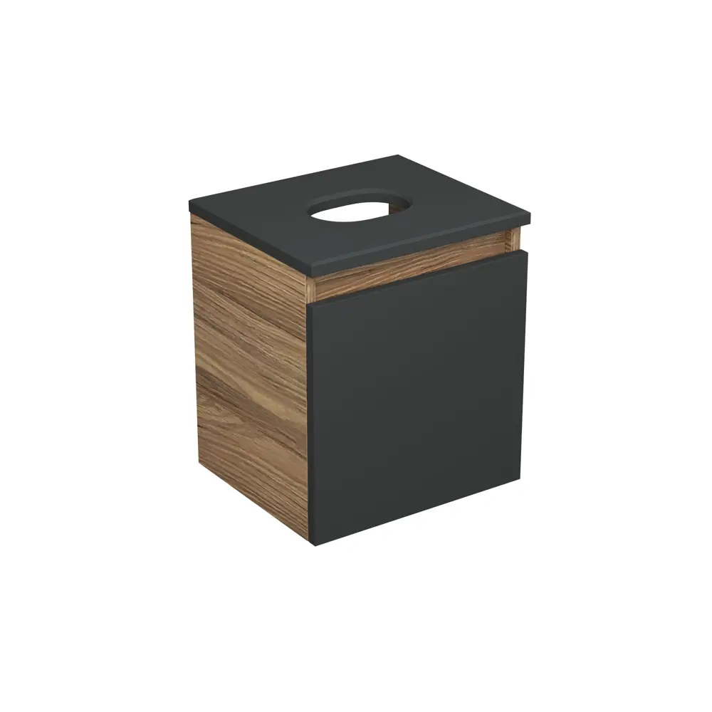 Фото 3 Тумба Bauedge Bau Dream Blackwood SD4412 35 с ящиком, графит, раковина Cerama Mini 33x28, белая, смеситель Hotel Dream, нерж. сталь Фото 3 Тумба Bauedge Bau Dream Blackwood SD4412 35 с ящиком, графит, раковина Cerama Mini 33x28, белая, смеситель Hotel Dream, нерж. сталь