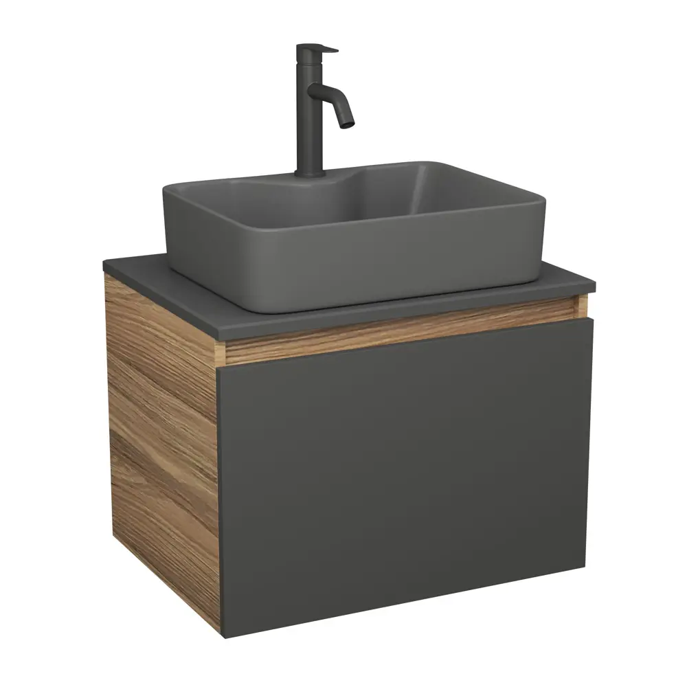 Фото Комплект: тумба Bauedge Bau Dream Blackwood графит 60 BD2867 1 ящик раковина BAU Cerama 48x37 темно-серая смеситель Hotel Dream Black черный матовый Фото Комплект: тумба Bauedge Bau Dream Blackwood графит 60 BD2867 1 ящик раковина BAU Cerama 48x37 темно-серая смеситель Hotel Dream Black черный матовый