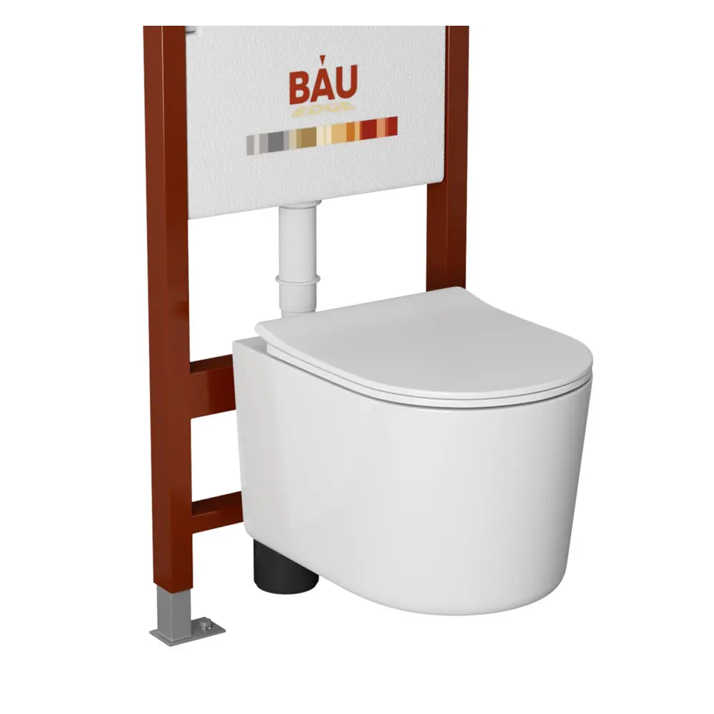 Фото 6 Комплект инсталляции Bauedge Bau Ideal E458103-NM0003-PRO-E00117, с унитазом безободковым Hotel Pro клавиша Wheel нержавеющая сталь хром Фото 6 Комплект инсталляции Bauedge Bau Ideal E458103-NM0003-PRO-E00117, с унитазом безободковым Hotel Pro клавиша Wheel нержавеющая сталь хром