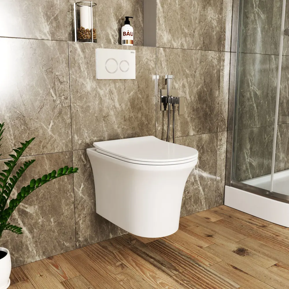 Фото 4 Комплект инсталляции Bauedge Bau Ideal E458103-NP0001-PRO-E00108, с унитазом безободковым Spectrum Pro клавиша Light нержавеющая сталь золото Фото 4 Комплект инсталляции Bauedge Bau Ideal E458103-NP0001-PRO-E00108, с унитазом безободковым Spectrum Pro клавиша Light нержавеющая сталь золото