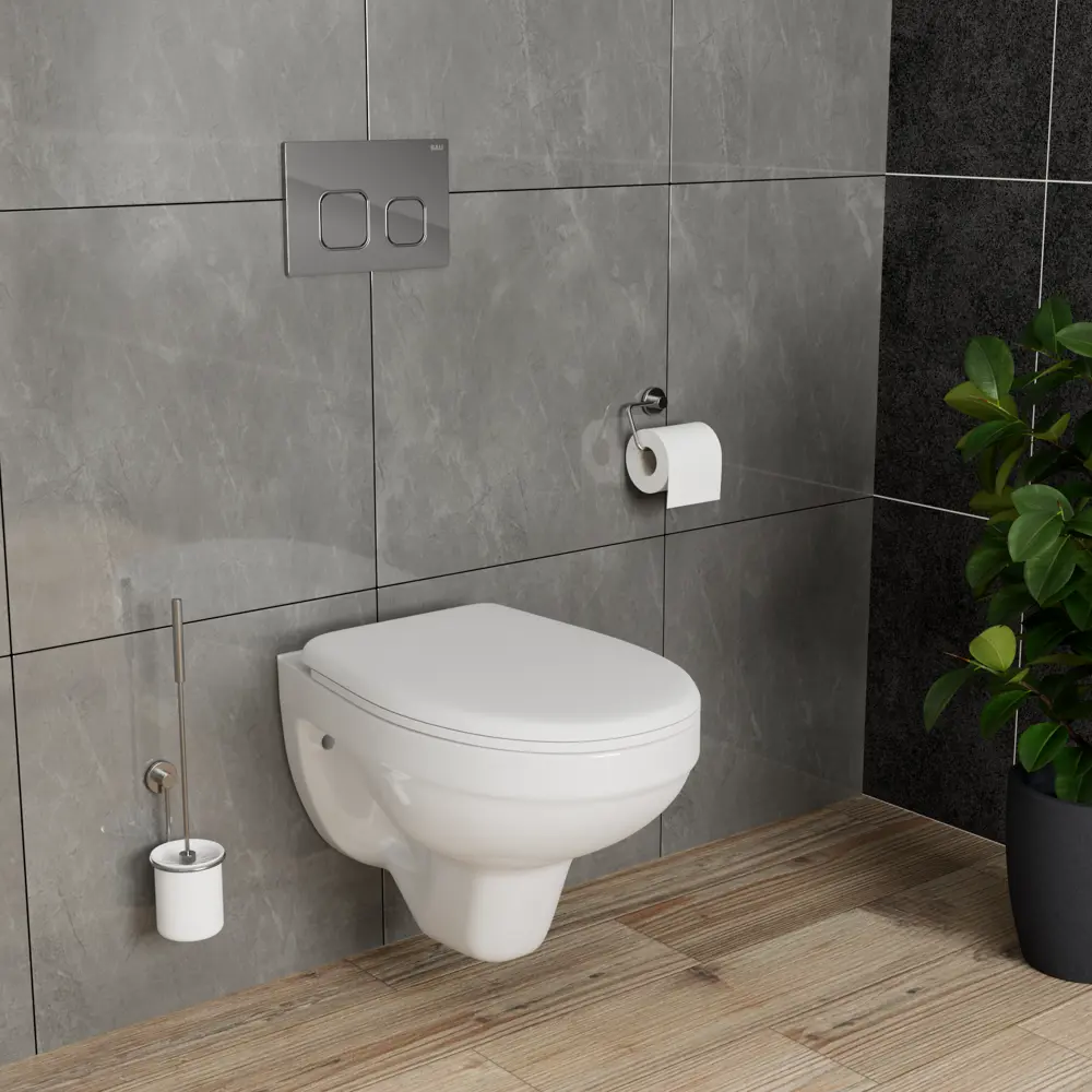 Фото 3 Комплект инсталляции Bauedge Bau Ideal E458103-30745-E00101, с унитазом безободковым Rio Luxe 52x35 клавиша Strike, хром Фото 3 Комплект инсталляции Bauedge Bau Ideal E458103-30745-E00101, с унитазом безободковым Rio Luxe 52x35 клавиша Strike, хром