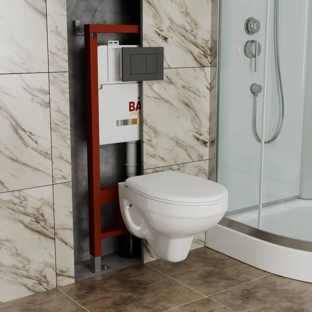 Фото 2 Комплект инсталляции Bauedge Bau Pro Q111300-30745-Q00003, с унитазом Rio Luxe 52x35 клавиша Stil, черная матовая Фото 2 Комплект инсталляции Bauedge Bau Pro Q111300-30745-Q00003, с унитазом Rio Luxe 52x35 клавиша Stil, черная матовая