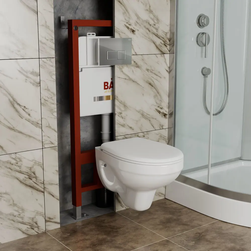 Фото 2 Комплект инсталляции Bauedge Bau Pro Q111300-30745-Q00007, с унитазом Rio Luxe 52x35 клавиша Hotel, хром Фото 2 Комплект инсталляции Bauedge Bau Pro Q111300-30745-Q00007, с унитазом Rio Luxe 52x35 клавиша Hotel, хром