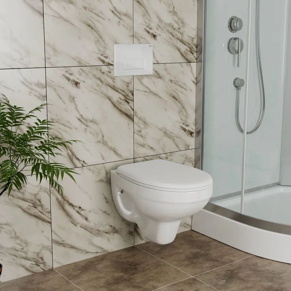 Фото 3 Комплект инсталляции Bauedge Bau Pro Q111300-30745-Q00006, с унитазом Rio Luxe 52x35 клавиша Hotel, белый глянец Фото 3 Комплект инсталляции Bauedge Bau Pro Q111300-30745-Q00006, с унитазом Rio Luxe 52x35 клавиша Hotel, белый глянец