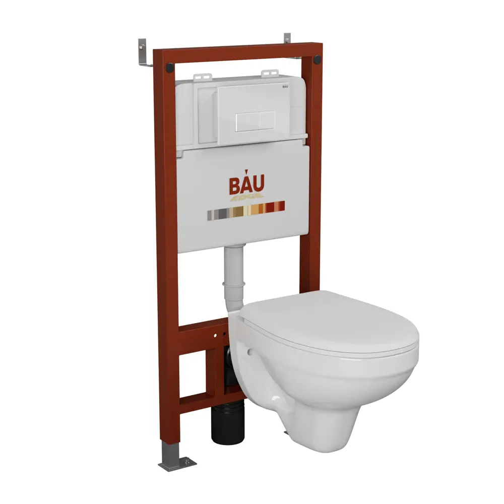 Фото Комплект инсталляции Bauedge Bau Pro Q111300-30745-Q00006, с унитазом Rio Luxe 52x35 клавиша Hotel, белый глянец Фото Комплект инсталляции Bauedge Bau Pro Q111300-30745-Q00006, с унитазом Rio Luxe 52x35 клавиша Hotel, белый глянец