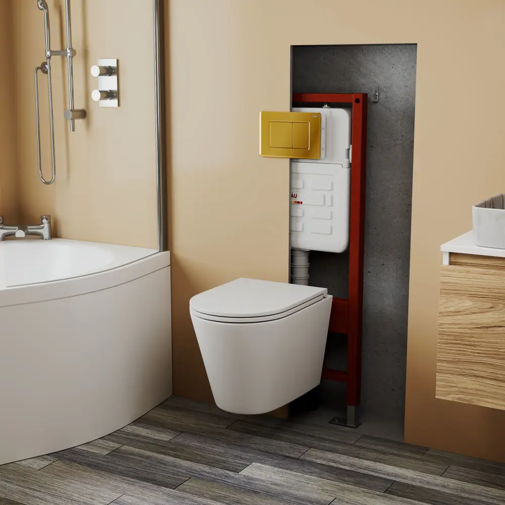 Фото 2 Комплект инсталляции Bauedge Bau Ideal E458103-BK0001-HQ2-E00108 с унитазом безободковым Nimb торнадо обр потока Hurricane 2 клавиша Light Фото 2 Комплект инсталляции Bauedge Bau Ideal E458103-BK0001-HQ2-E00108 с унитазом безободковым Nimb торнадо обр потока Hurricane 2 клавиша Light
