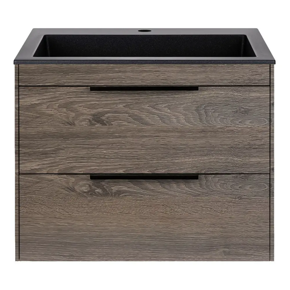 Фото Тумба с раковиной Vincea Chiara 2D 600 R.Oak Black VMC-2C2600RO VCB-13600B