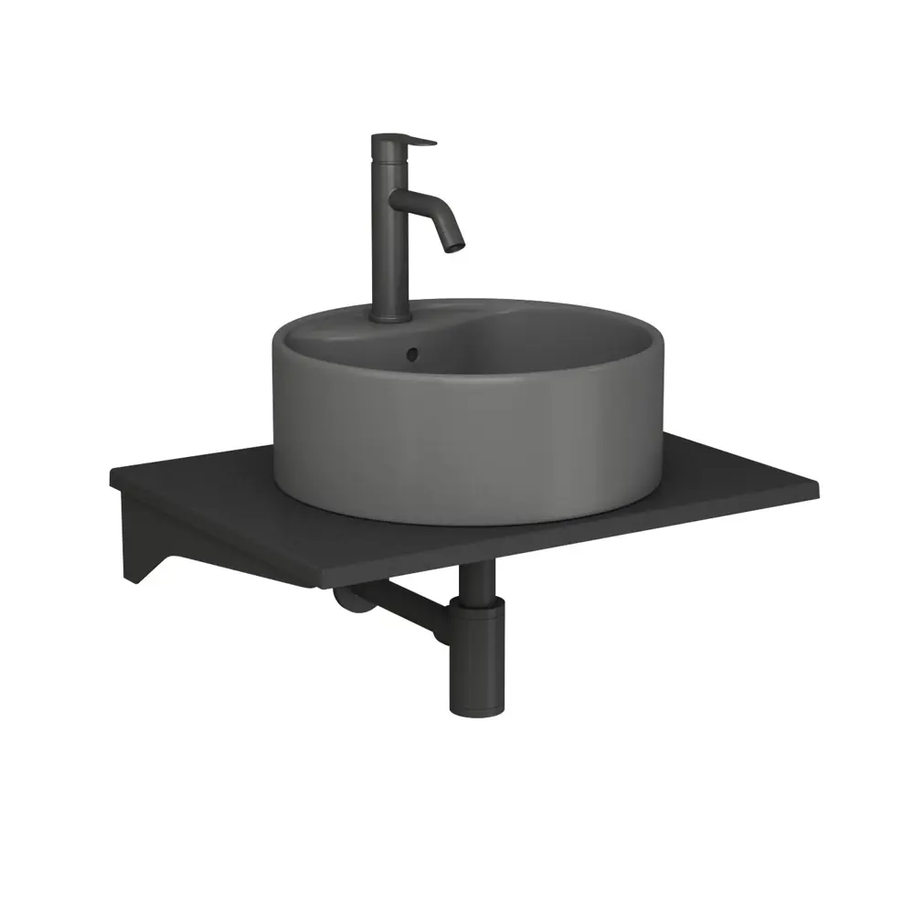 Фото Раковина накладная Bauedge element BF1156 41см цвет темно-серый