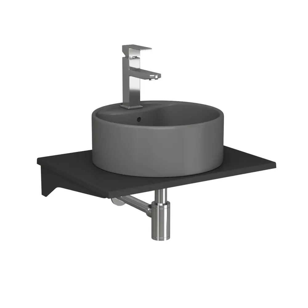 Фото Раковина накладная Bauedge element BF1154 41см цвет темно-серый