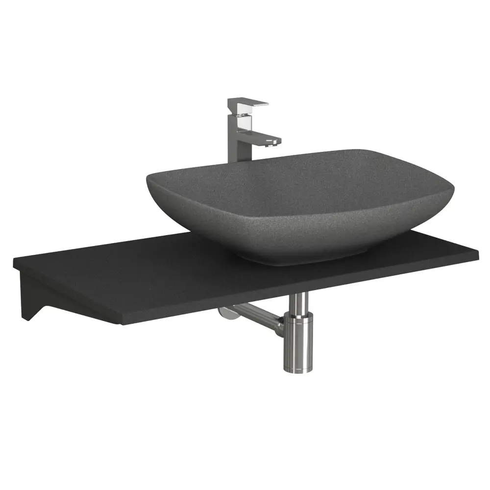 Фото Раковина накладная Bauedge spectrum BF1336 55.9см цвет темно-серый