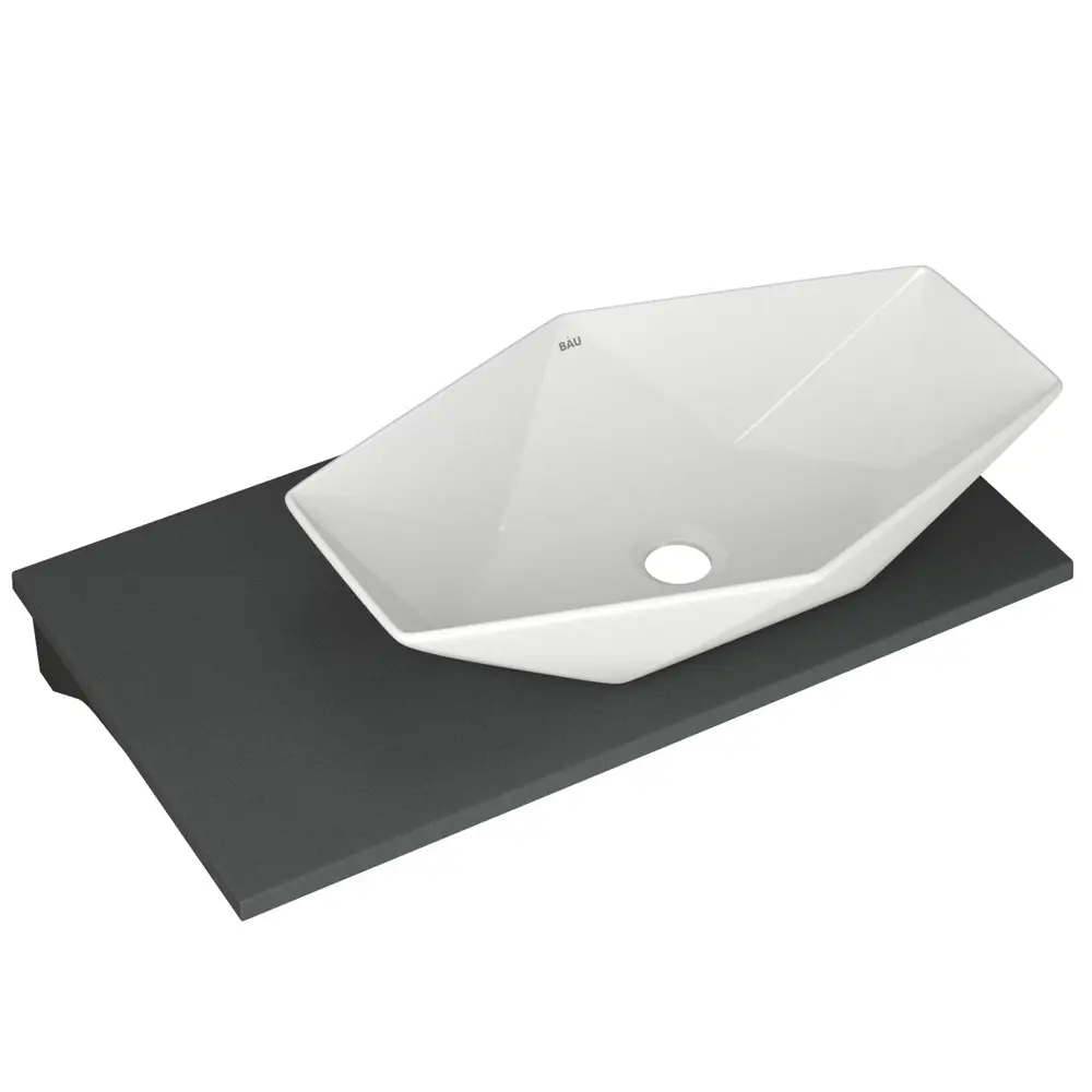 Фото 2 Раковина накладная Bauedge crystal BF1467 64см цвет белый Фото 2 Раковина накладная Bauedge crystal BF1467 64см цвет белый