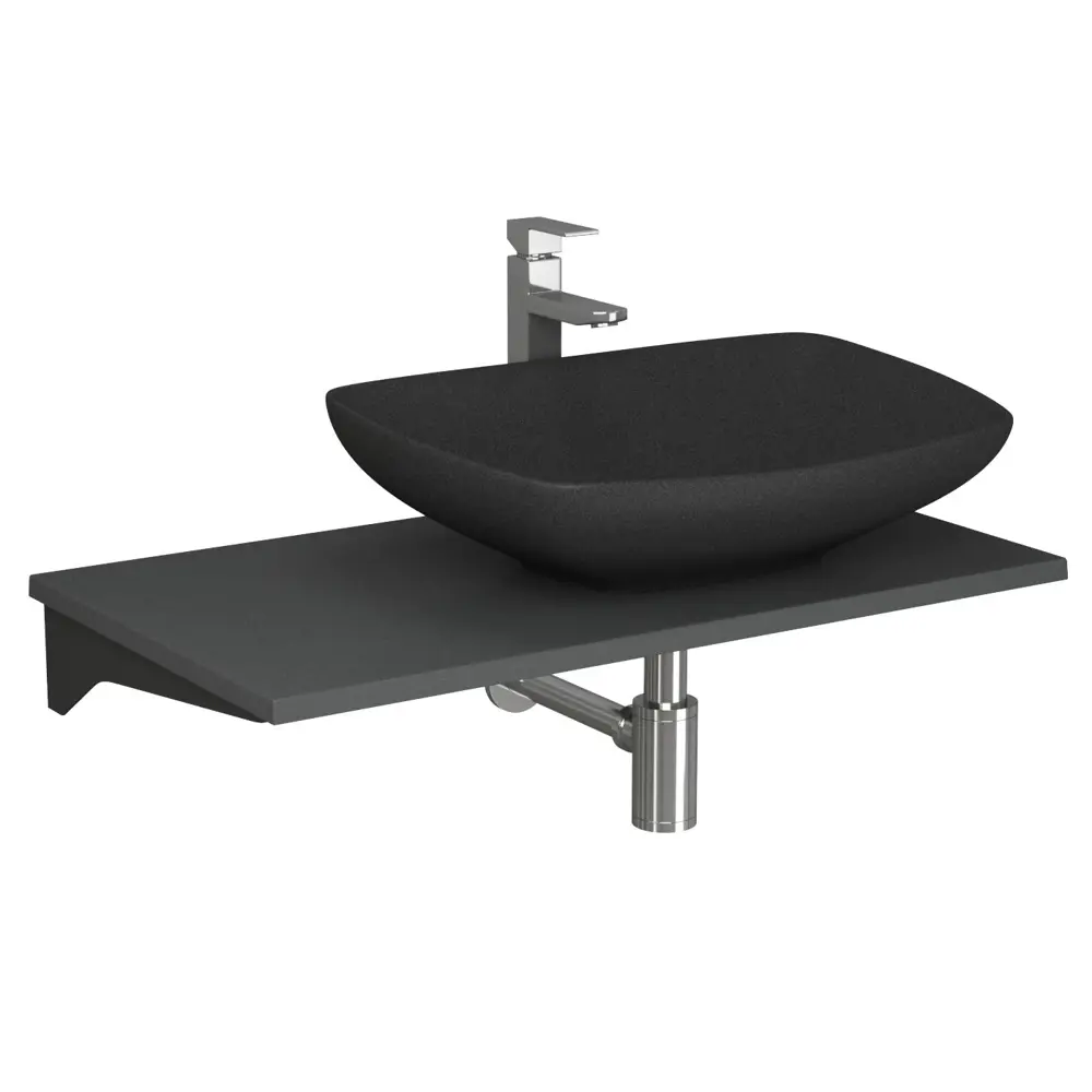 Фото Раковина накладная Bauedge spectrum BF1494 55.9см цвет темно-серый