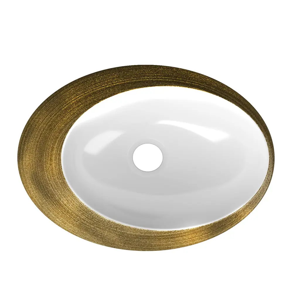 Фото 4 Столешница кварц 80 см раковина накладная овал Bauedge Nimb Gold 52x38 выпуск слив Click Clack золото BF1588 Фото 4 Столешница кварц 80 см раковина накладная овал Bauedge Nimb Gold 52x38 выпуск слив Click Clack золото BF1588