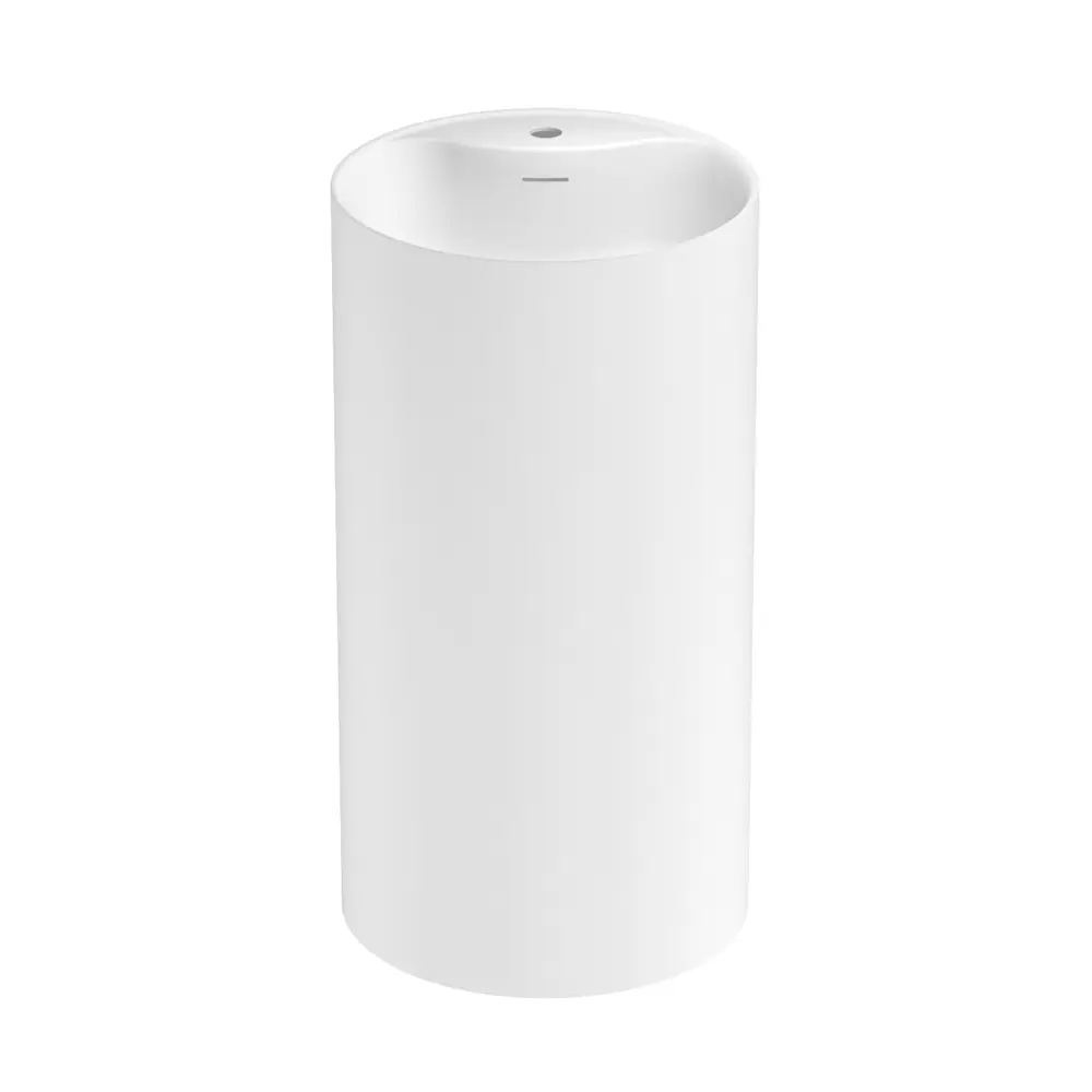Фото Напольная раковина отдельностоящая Wellsee Chalice Perfection 230615000 размер 45x45x85 см, акриловая, цвет матовый белый
