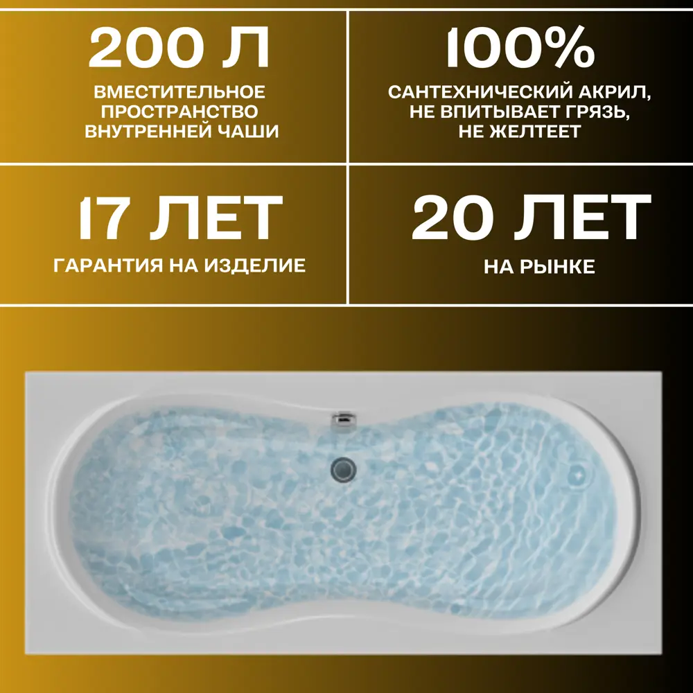 Фото 2 Прямоугольная ванна 1marka DINAMIKA 01ди1880кс2+ акрил 180x80см Фото 2 Прямоугольная ванна 1marka DINAMIKA 01ди1880кс2+ акрил 180x80см