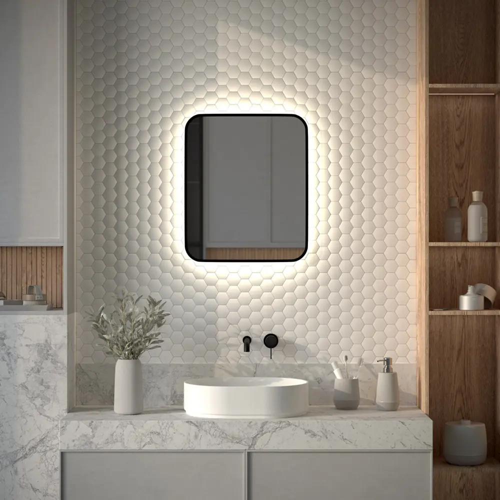 Фото Зеркало для ванной Defesto Aura DF 2963 с подсветкой 50x60см Фото Зеркало для ванной Defesto Aura DF 2963 с подсветкой 50x60см