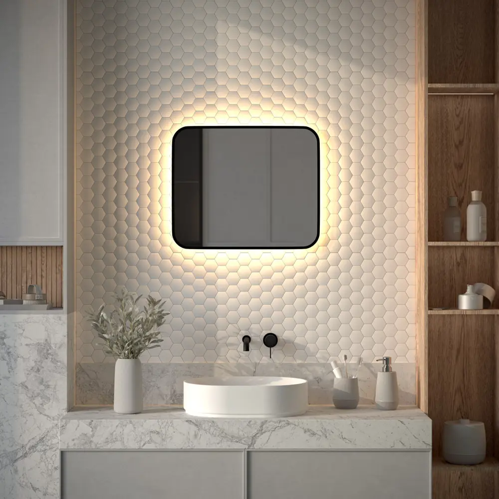 Фото 2 Зеркало для ванной Defesto Aura DF 2973 с подсветкой 50x60см Фото 2 Зеркало для ванной Defesto Aura DF 2973 с подсветкой 50x60см